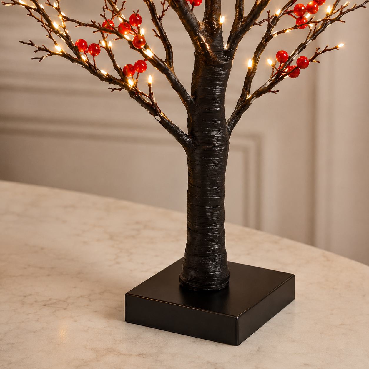 Vintage Light-Up Cardinal Tabletop Tree