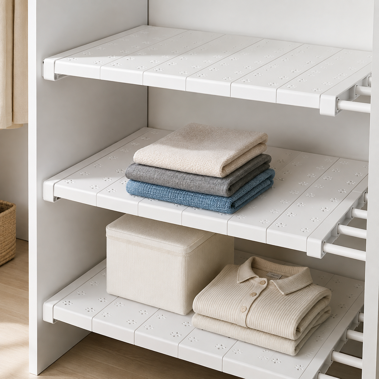 Layered Closet Storage Rack – Space-Saving Shelf Organizer