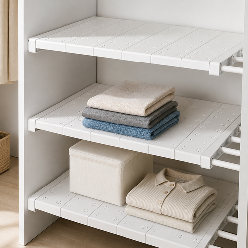 Layered Closet Storage Rack – Space-Saving Shelf Organizer