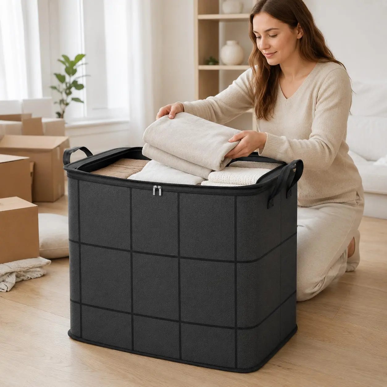 Foldable Waterproof Storage Tote with Handles