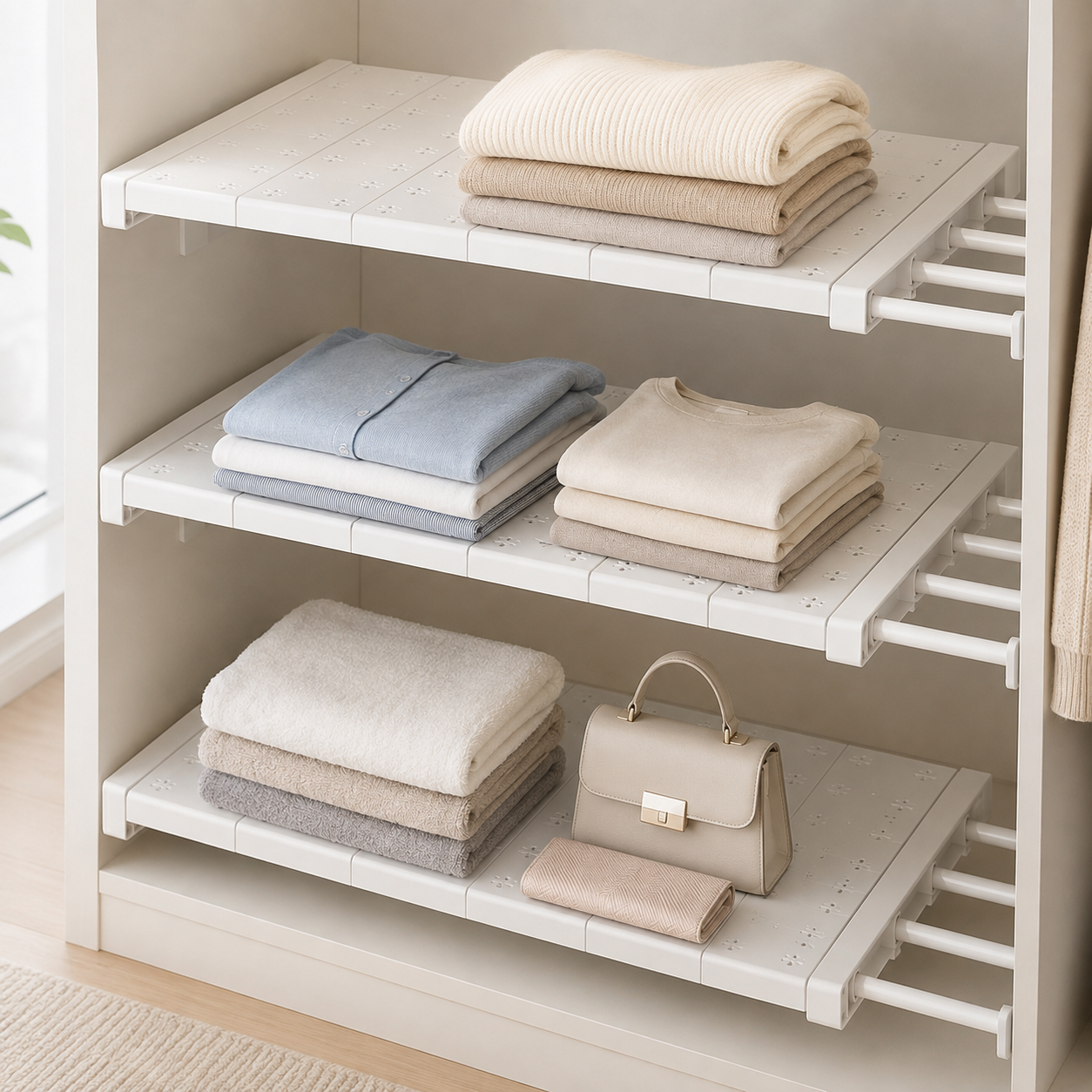 Layered Closet Storage Rack – Space-Saving Shelf Organizer